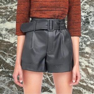 Zara black faux leather shorts Size Large